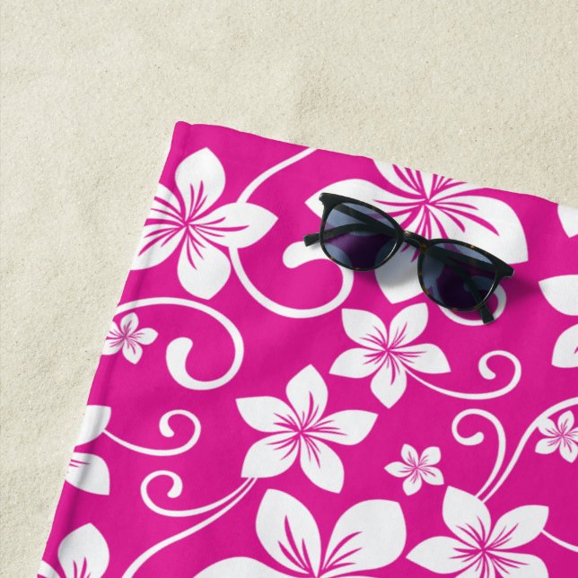 BLUE HAWAII (HOT PINK) BEACH TOWEL (In Situ)