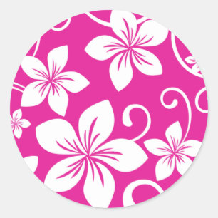BLUE HAWAII (HOT PINK) CLASSIC ROUND STICKER