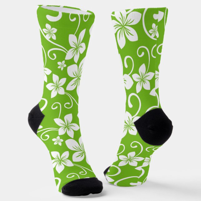 BLUE HAWAII (LIME) SOCKS (Angled)