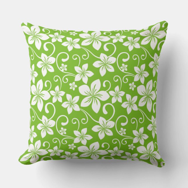 BLUE HAWAII (LIME) THROW PILLOW (Front)