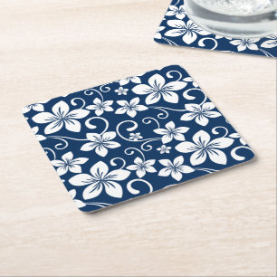 BLUE HAWAII (NAVY BLUE) SQUARE PAPER COASTER