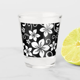 BLUE HAWAII PATTERN IN BLACK SHOT GLASS