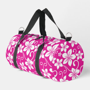 BLUE HAWAII PATTERN IN HOT PINK DUFFLE BAG