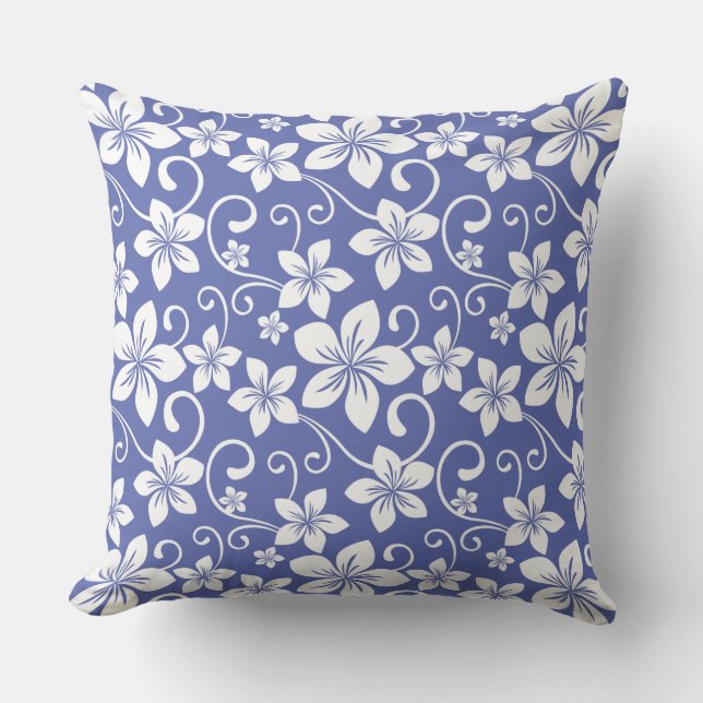 BLUE HAWAII (PERIWINKLE) THROW PILLOW (Front)