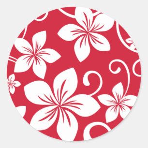 BLUE HAWAII (RED) CLASSIC ROUND STICKER
