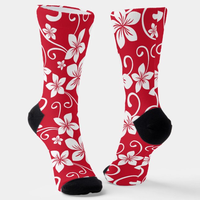 BLUE HAWAII (RED)  SOCKS (Angled)