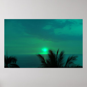 Blue Hawaii Sunset Poster