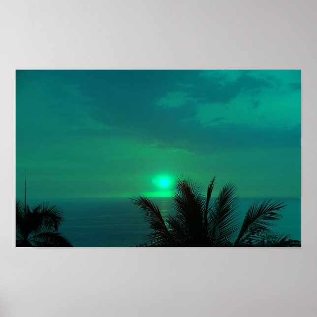 Blue Hawaii Sunset Poster (Front)
