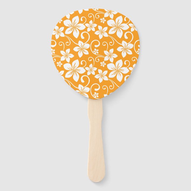 BLUE HAWAII (TANGERINE) HAND FAN (Front)