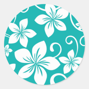 BLUE HAWAII (TEAL) CLASSIC ROUND STICKER