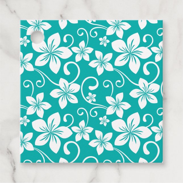 BLUE HAWAII (TEAL) FAVOUR TAGS (Front)