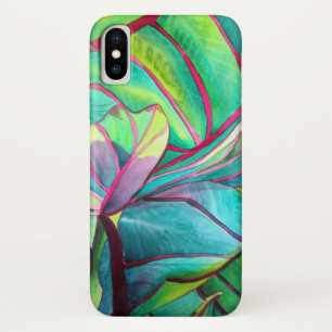 Blue Hawaii Tropical leaf foliage art Case-Mate iPhone Case