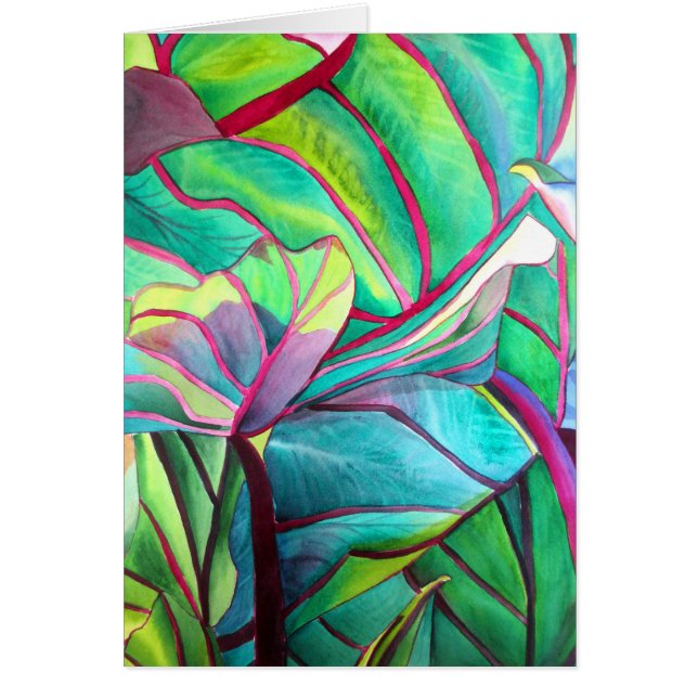 Blue Hawaii Tropical leaf folios art (Devant)