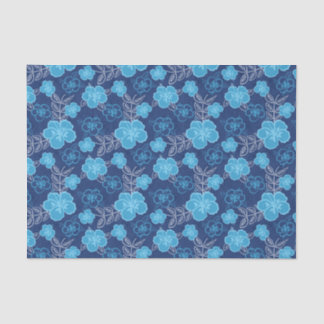 Blue Hawaiian Hibiscus Pattern Tissue Paper