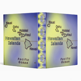 Blue Hawaiian islands vintage style Binder