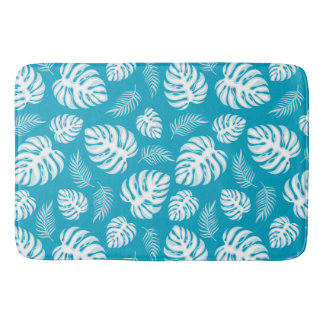 Blue Hawaiian Print  Bath Mat