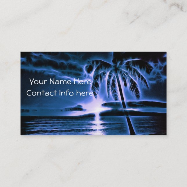Blue Hawaiian Sunset Business Card (Front)