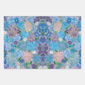 Blue Haze Floral Wrapping Paper