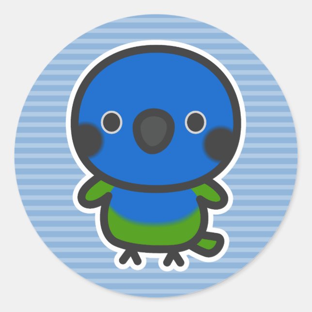 Blue-headed parrot classic round sticker (Front)