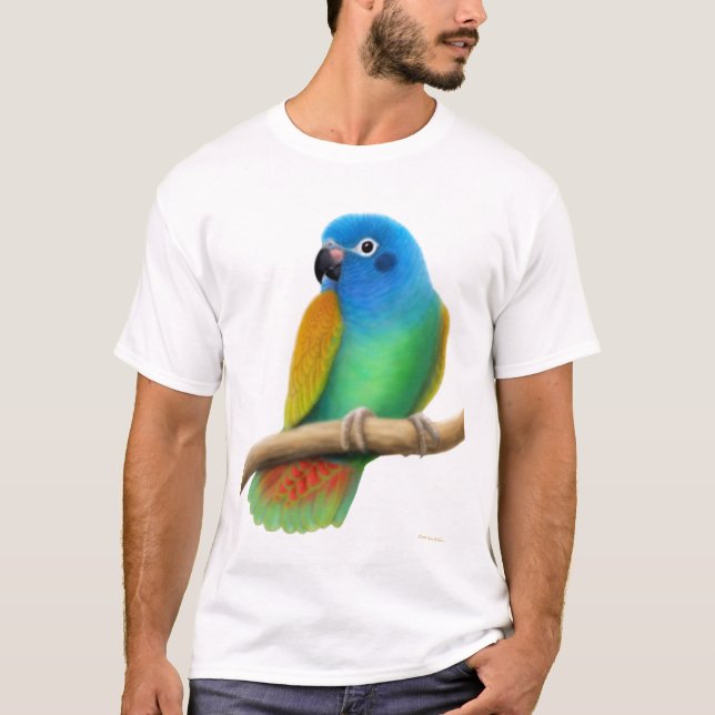 Blue Headed Pionus Parrot T-Shirt (Front)