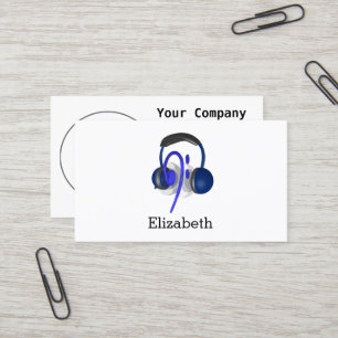 Blue Headset Playing Some Classical Bass Business Card