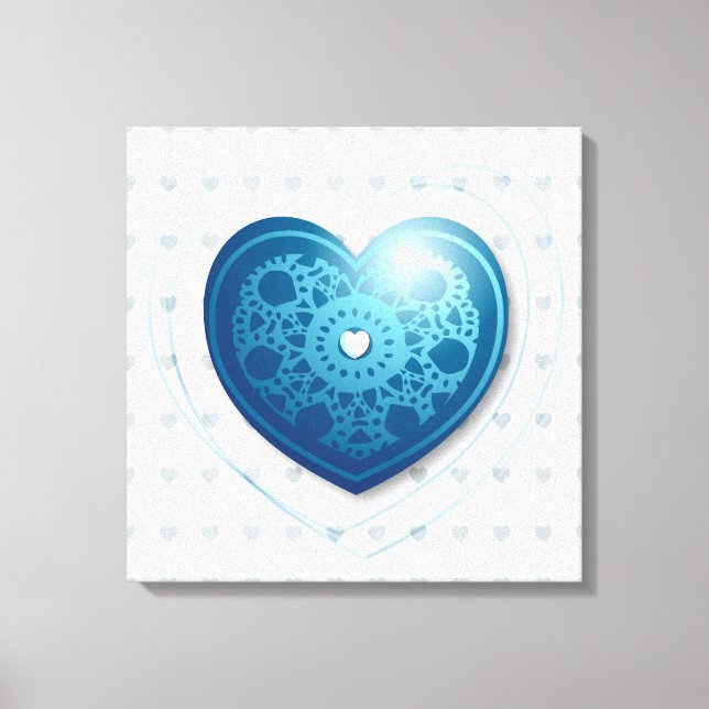 Blue heart, canvas print (Front)