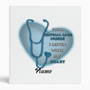 Blue Heart Critical Care Nurse binder