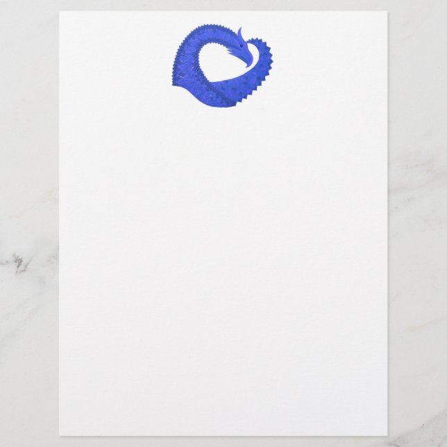Blue heart dragon on white (Front)