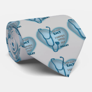 Blue Heart EMT  tie