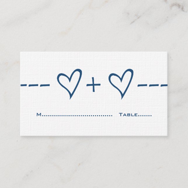 Blue Heart Equation Place Card (Front)