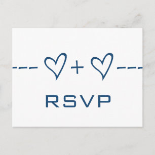 Blue Heart Equation RSVP Postcard
