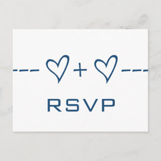 Blue Heart Equation RSVP Postcard