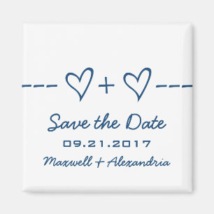 Blue Heart Equation Save the Date Magnet