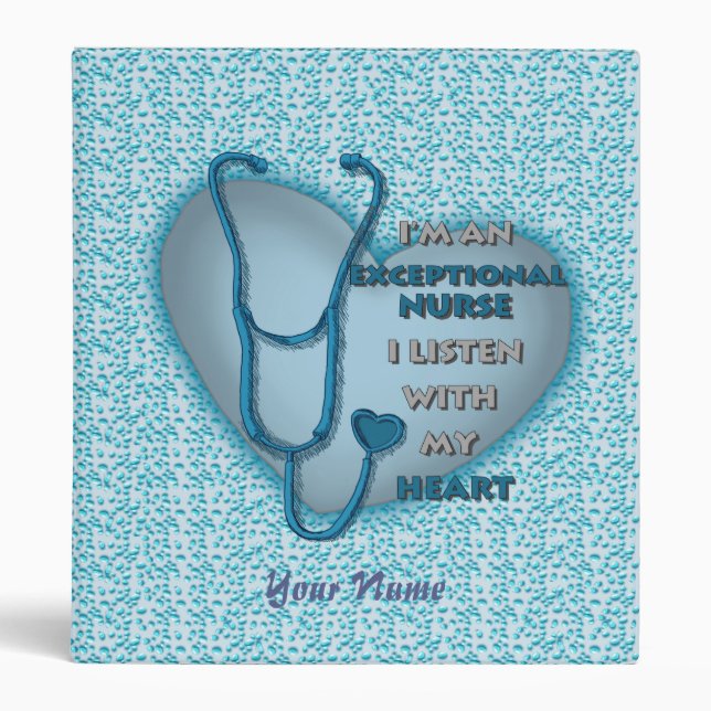 Blue heart exceptional nurse  binder (Front)
