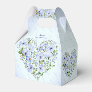 Blue Heart Floral Favour Box