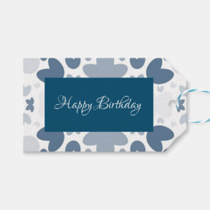 Blue heart gift tags