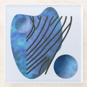 Blue Heart Glass Coaster