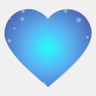 Blue Heart Glitter Sticker