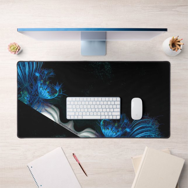 Blue heart in black from venus desk mat (Office 1)