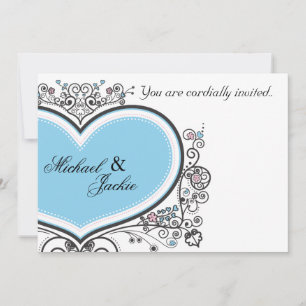 Blue Heart Invitation