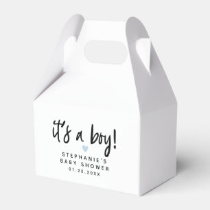 Blue Heart It's A Boy Baby Shower Favor Box