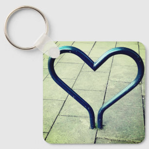 Blue heart keychain