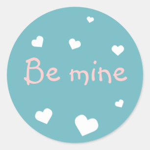 Blue heart love Valentine's day custom party favor Classic Round Sticker