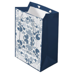Blue heart  medium gift bag