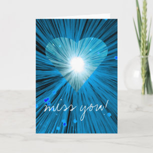 Blue Heart 'Miss You!' greetings card