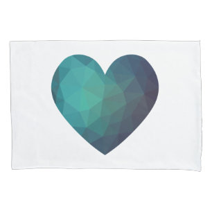 Blue heart modern romantic pillowcase