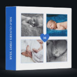 Blue Heart Monogram Photo Collage Baby Binder<br><div class="desc">Baby binder in blue and white featuring a photo collage of your precious baby,  and in the middle,  the monogram inside a blue heart.</div>