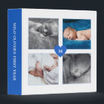 Blue Heart Monogram Photo Collage Baby Binder<br><div class="desc">Baby binder in blue and white featuring a photo collage of your precious baby,  and in the middle,  the monogram inside a blue heart.</div>