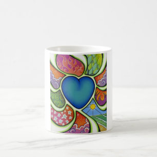 Blue heart of love mug. coffee mug