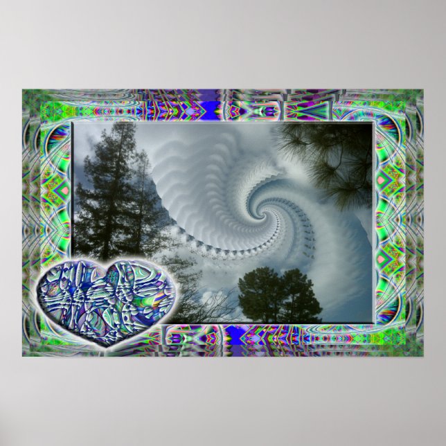 Blue Heart on a Cloudy Day poster (Front)